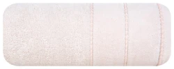 Ręcznik bawełniany 50x90 Mari pudrowy różowy z welurową bordiurą 500g/m2