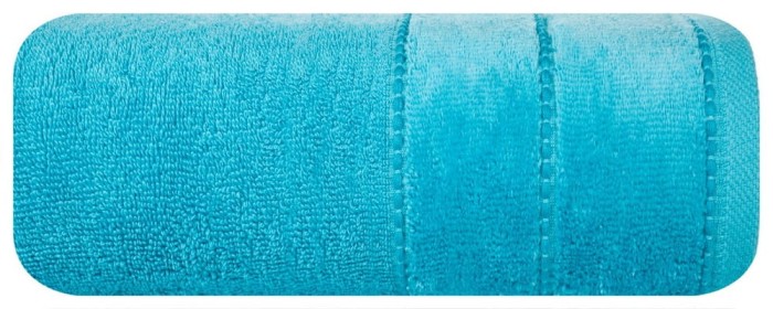 Ręcznik bawełniany 50x90 Mari turkusowy jasny z welurową bordiurą 500g/m2-1