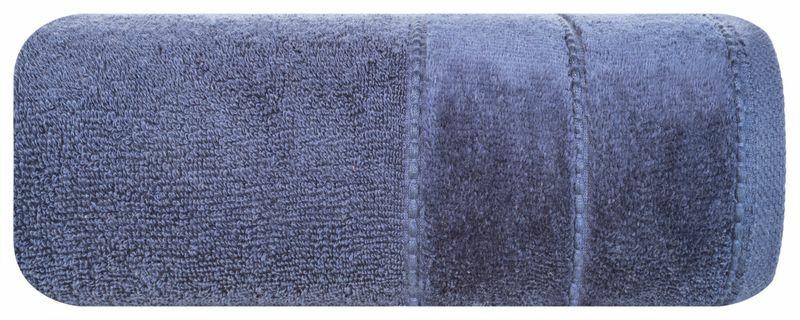 Ręcznik bawełniany 30x50 Mari granatowy z welurową bordiurą 500g/m2-1