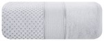 Ręcznik bawełniany 70x140 Jessi srebrny z wytłaczaną krateczką i welurową bordiurą 500g/m2