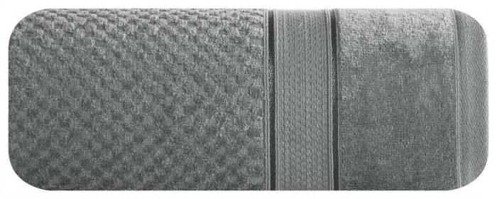 Ręcznik bawełniany 70x140 Jessi stalowy z wytłaczaną krateczką i welurową bordiurą 500g/m2-1