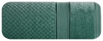 Ręcznik bawełniany 70x140 Jessi zielony ciemny z wytłaczaną krateczką i welurową bordiurą 500g/m2