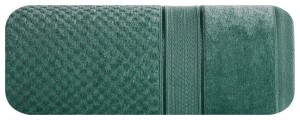 Ręcznik bawełniany 70x140 Jessi zielony ciemny z wytłaczaną krateczką i welurową bordiurą 500g/m2-1