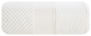 Ręcznik bawełniany 50x90 Jessi kremowy z wytłaczaną krateczką i welurową bordiurą 500g/m2-1