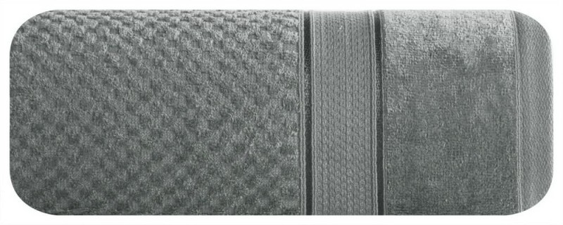 Ręcznik bawełniany 30x50 Jessi stalowy z wytłaczaną krateczką i welurową bordiurą 500g/m2-1