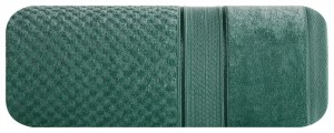 Ręcznik bawełniany 30x50 Jessi zielony ciemny z wytłaczaną krateczką i welurową bordiurą 500g/m2-1