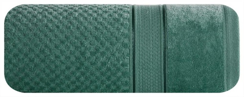 Ręcznik bawełniany 30x50 Jessi zielony ciemny z wytłaczaną krateczką i welurową bordiurą 500g/m2-1