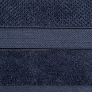 Ręcznik bawełniany 30x50 Jessi granatowy z wytłaczaną krateczką i welurową bordiurą 500g/m2-3