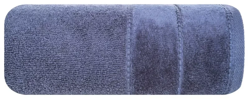 Ręcznik bawełniany 50x90 Mari granatowy z welurową bordiurą 500g/m2-1