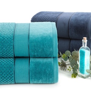 Ręcznik bawełniany 70x140 Jessi stalowy z wytłaczaną krateczką i welurową bordiurą 500g/m2-6