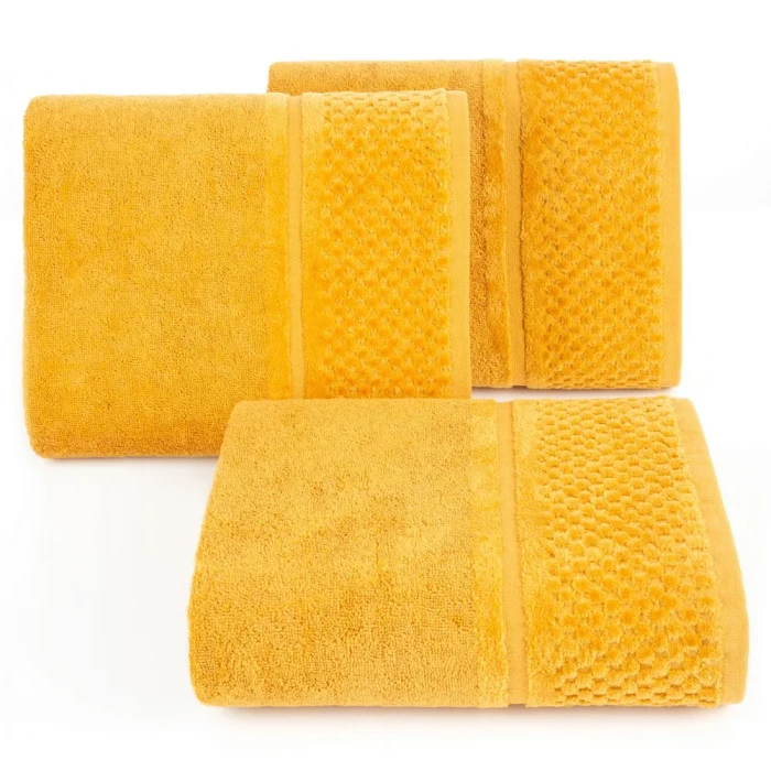 Ręcznik bawełniany 70x140 Ibiza musztardowy frotte 550g/m2-2