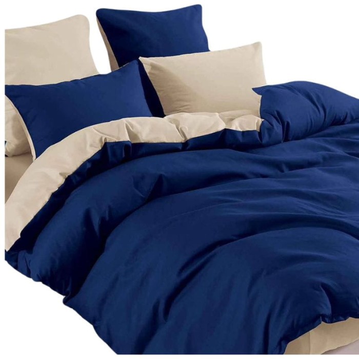 Pościel Dwubarwna 200x220 Elena 542 granatowo beżowa 4cz-2
