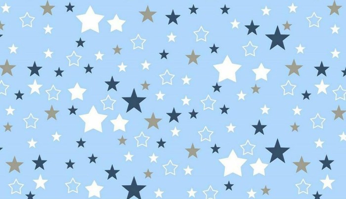 Pościel bawełniana 160x200 Kids 24 niebieska gwiazdki-2