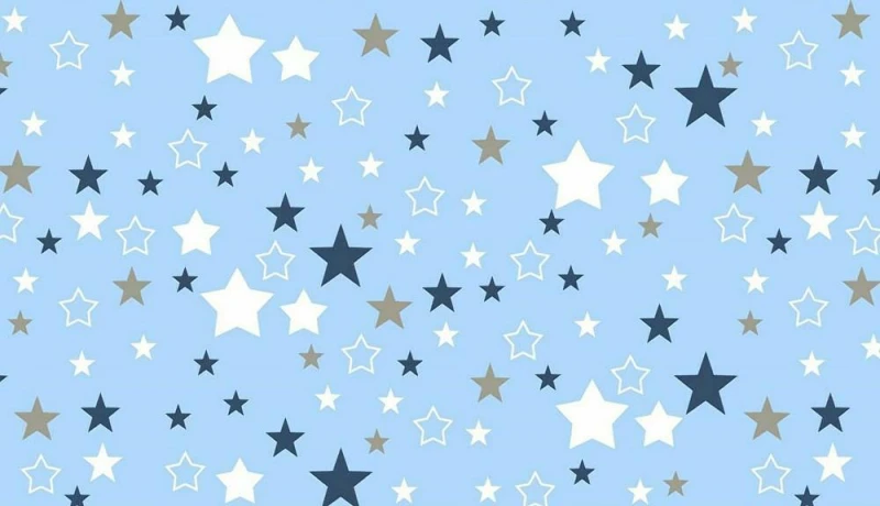 Pościel bawełniana 160x200 Kids 24 niebieska gwiazdki-2