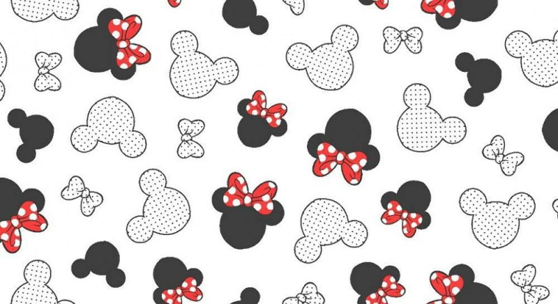 Pościel bawełniana 140x200 Kids 24 biała czarna czerwone kokardki myszka-2