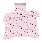 Pościel bawełniana 140x200 Kids 24 różowa gwiazdki