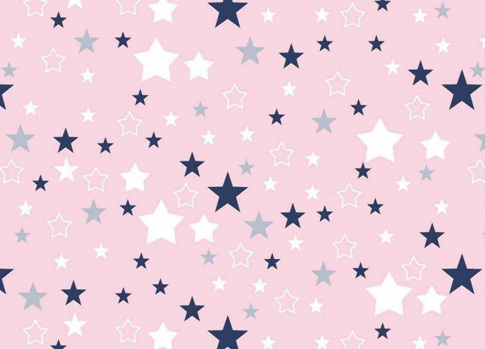 Pościel bawełniana 140x200 Kids 24 różowa gwiazdki-2