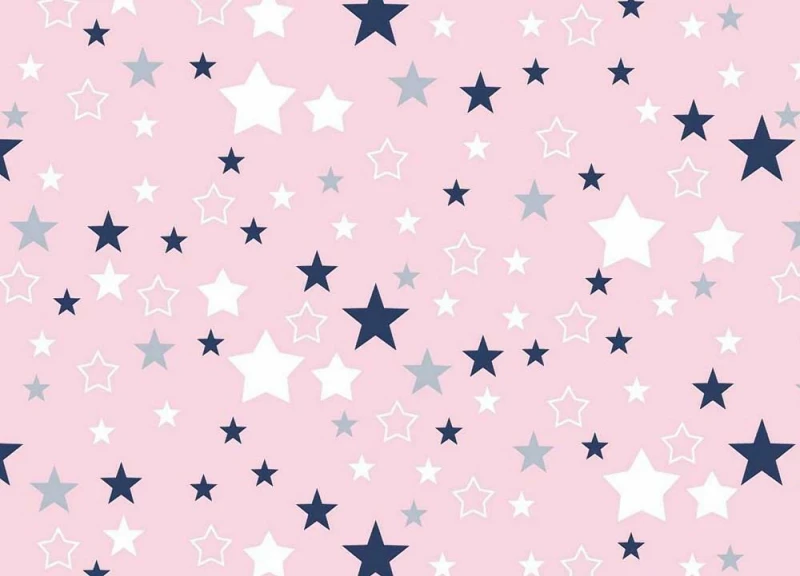 Pościel bawełniana 140x200 Kids 24 różowa gwiazdki-2