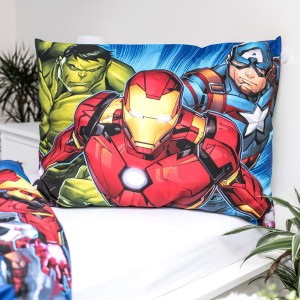 Pościel dla dzieci 140x200 Avengers niebieska bawełniana-4