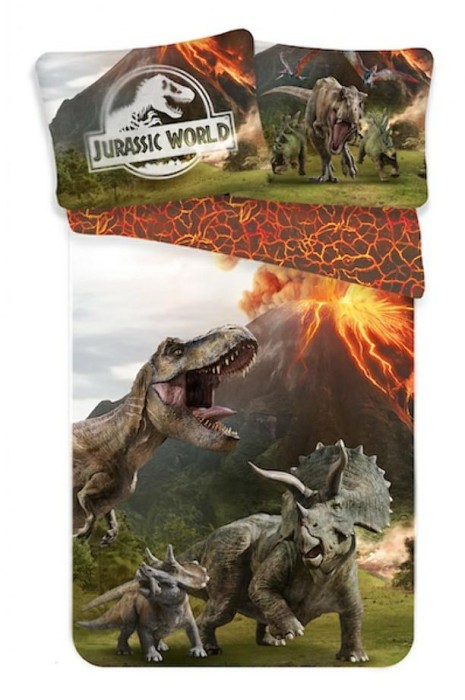 Pościel bawełniana 140x200 Park Jurajski dinozaury wulkan Jurassic Park-1