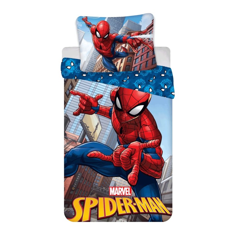 Pościel dla dzieci 140x200 Spiderman Człowiek Pająk niebieska-1