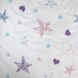 Pościel bawełniana 140x200 biała wrzosowa Lilo i Stitch gwiazdki serduszka-5