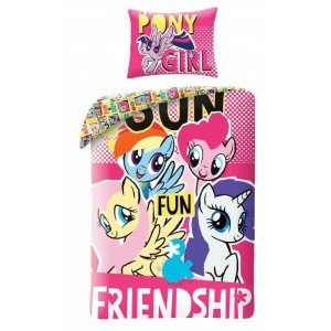 35233Pościel bawełniana 140x200 Kucyki Pony dziecięca z poszewką 70x90 Kids 09-1
