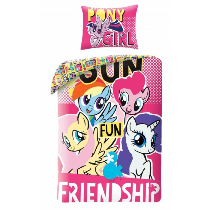 35233Pościel bawełniana 140x200 Kucyki Pony dziecięca z poszewką 70x90 Kids 09-1