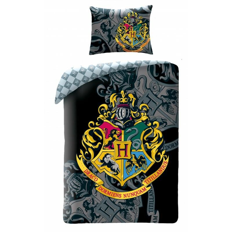 Pościel bawełniana 140x200 Harry Potter czarna dziecięca Kids 9-1
