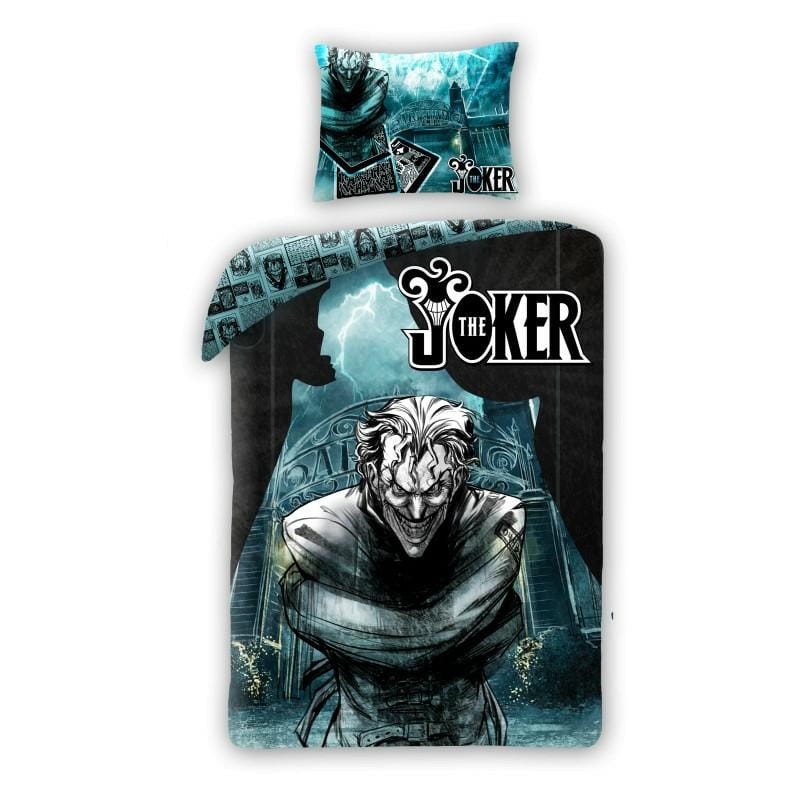Pościel bawełniana 140x200 Joker czarna turkusowa Kids 12-1