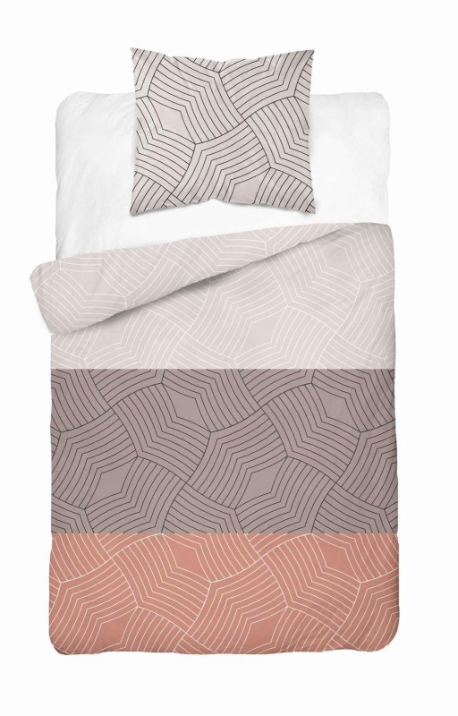 Pościel satynowa 140x200 Home Satin 27 pomarańczowa brązowa szara ornamenty-2