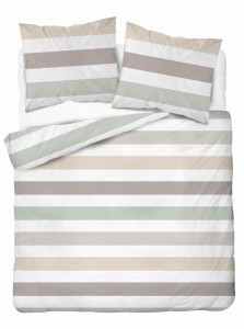 Pościel satynowa 220x200 Home Satin 27 biała kremowa szara pasy-2