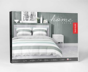 Pościel satynowa 220x200 Home Satin 27 biała szara zielona pasy-6