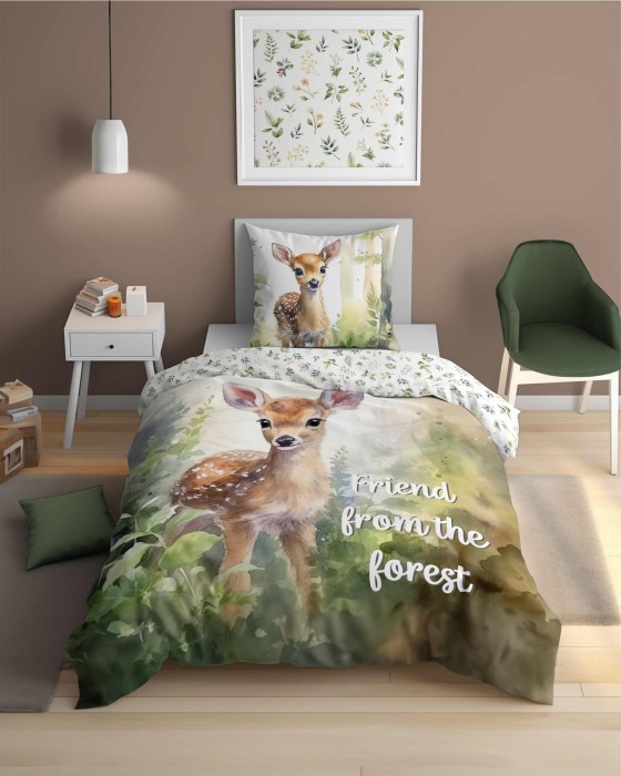 Pościel bawełniana 160x200 zielona biała jelonek Holland Collection-2