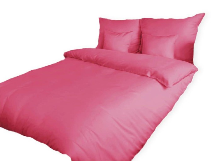 Pościel z kory 160x200 różowa jednobarwna na guziki-1