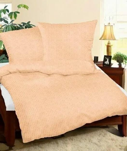 Pościel z kory 200x220 morelowa jednobarwna na guziki-1