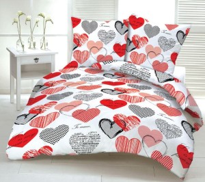 Pościel z kory 160x200 Serca na guziki-1