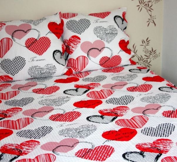 Pościel z kory 160x200 Serca na guziki-2