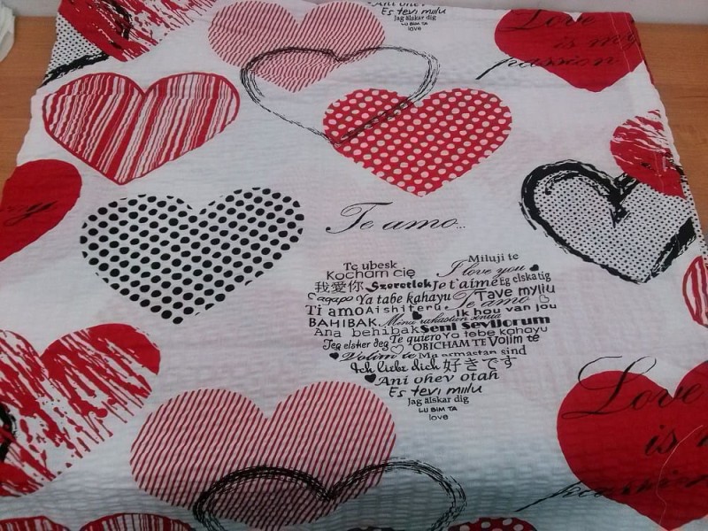 Pościel z kory 160x200 Serca na guziki-3