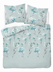 Pościel flanelowa 220x200 miętowa kwiatki Flanela 24-2