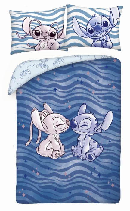 Pościel bawełniana 140x200 Stitch niebieska Kids 13-1