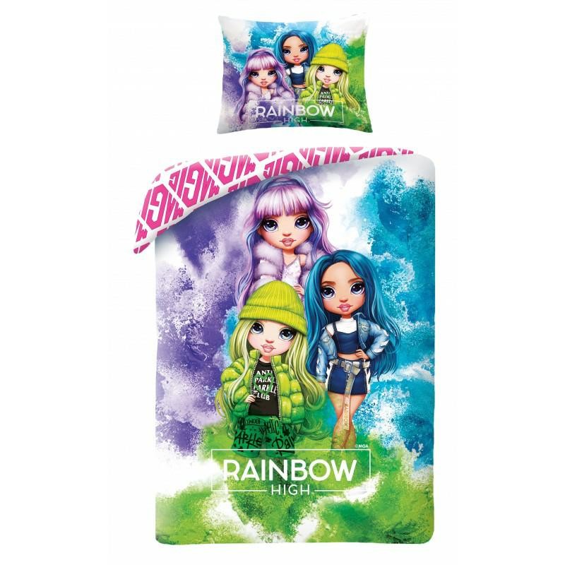 Pościel bawełniana 160x200 Rainbow High tęcza kolorowa Kids 13-1