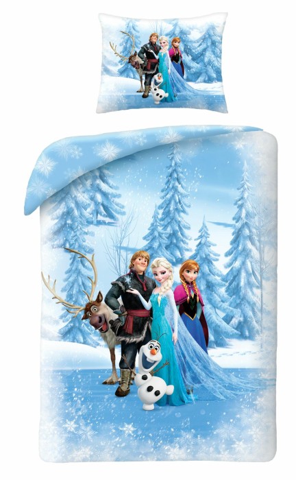 Pościel bawełniana 160x200 Frozen Kraina Lodu niebieska Kids 12-1