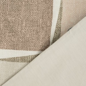 Pościel satynowa 160x200 Spring 36 beżowa geometryczna-5