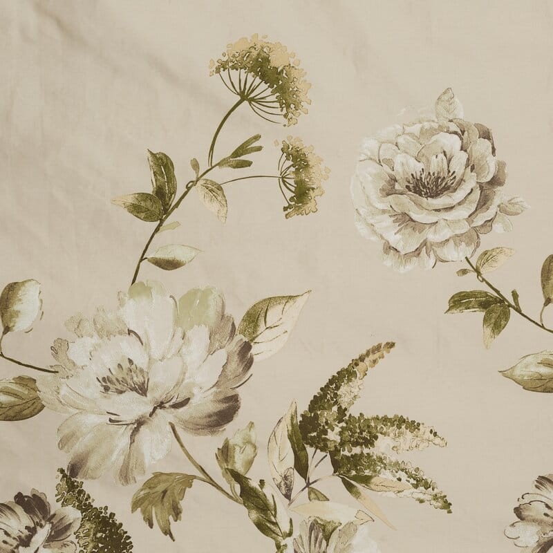 Pościel satynowa 140x200 Spring 38 beżowa kwiaty-3