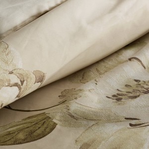 Pościel satynowa 140x200 Spring 38 beżowa kwiaty-4