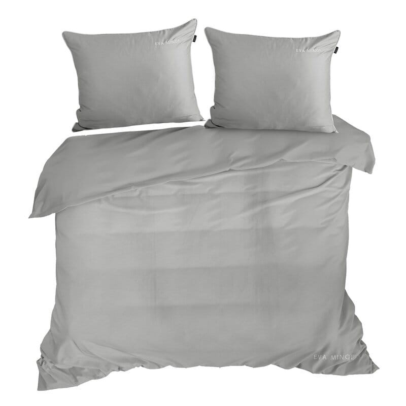 Pościel satynowa 160x200 Eva Minge szara lamówka-2