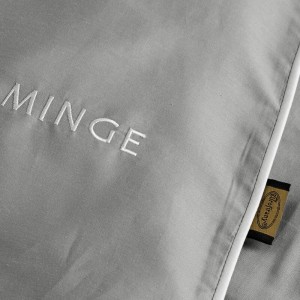 Pościel satynowa 160x200 Eva Minge szara lamówka-4