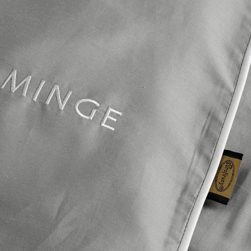 Pościel satynowa 160x200 Eva Minge szara lamówka-4