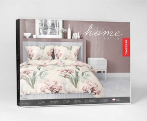 Pościel satynowa 160x200 Home Satin 11 kremowa różowa zielona kwiatki-6